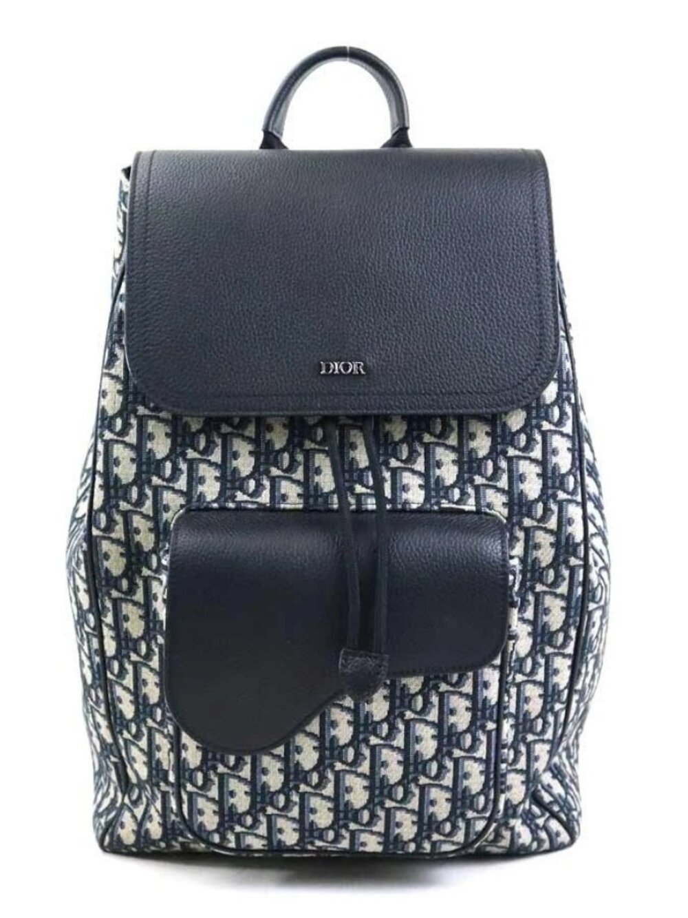 Christian Dior Oblique Backpack Navy Canvas/Leather -